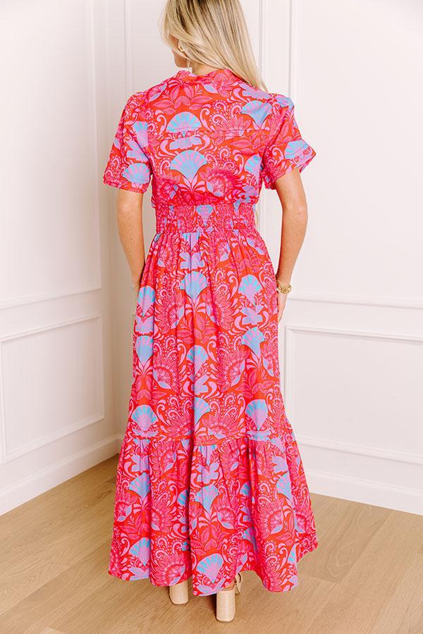 Brunch Babe Floral Maxi Dress in Red Product Image