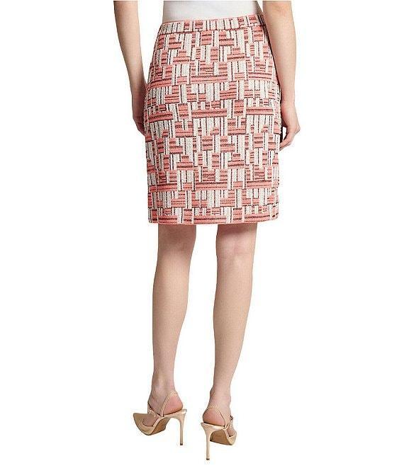 Ming Wang Geometric Knit A-Line Skirt Product Image