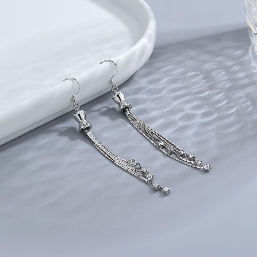 Rhinestone Fringed Dangle Earring Product Image
