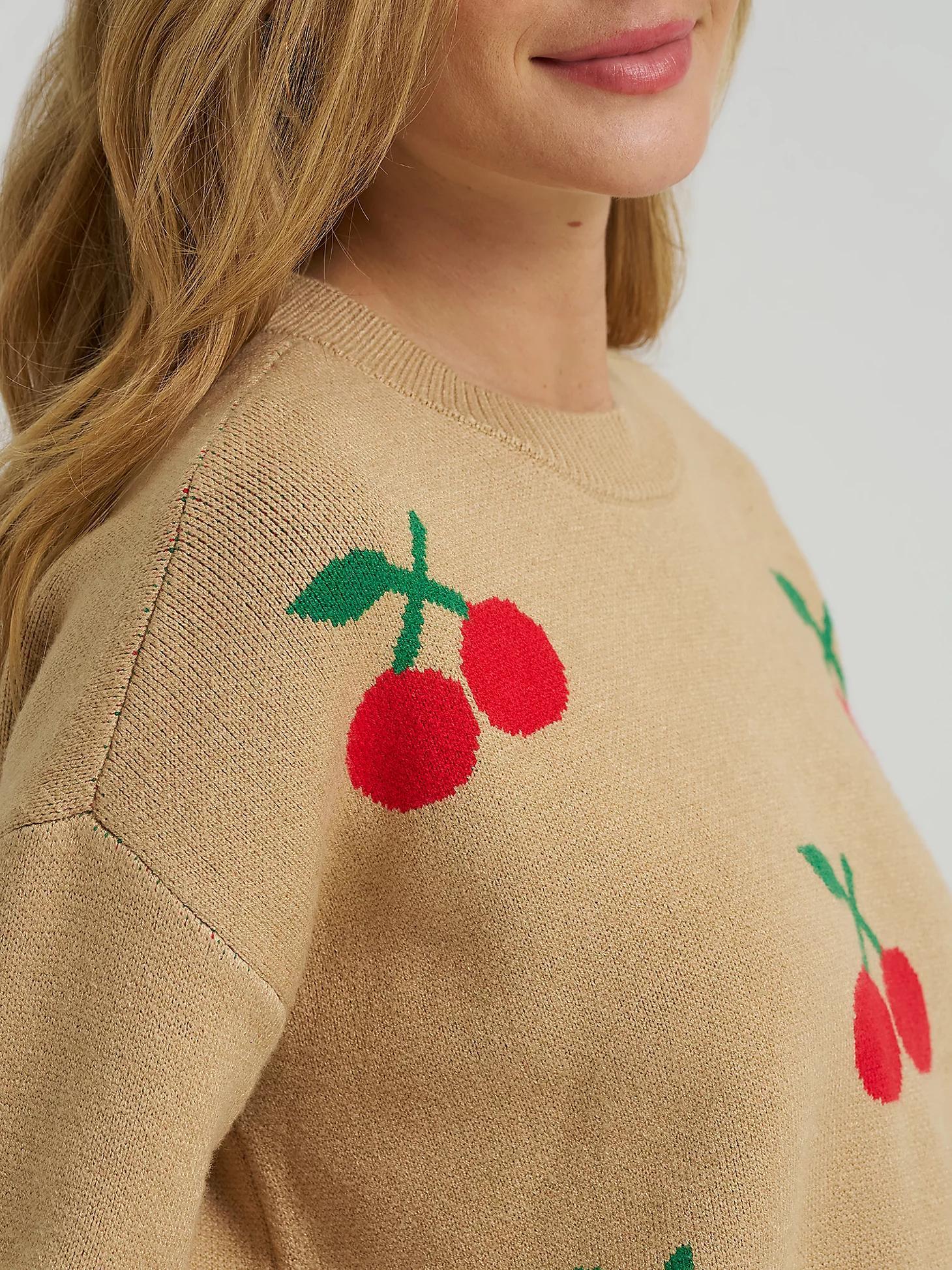 Women's Cherry Print All Over Crop Sweater | Women's Tops & Tees | Lee® Product Image