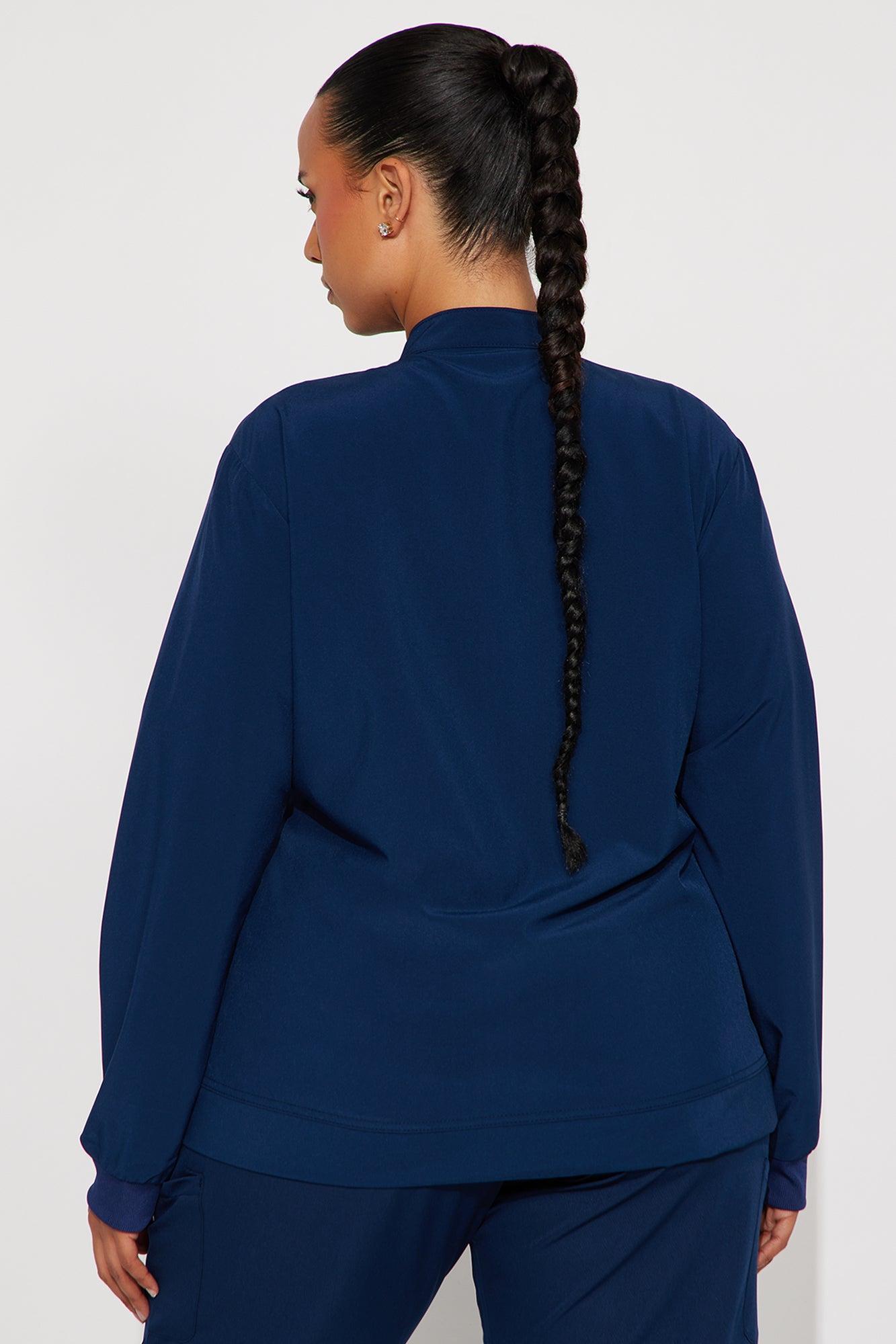 On The Daily Scrub Uniform Zip Up Jacket - Navy Product Image