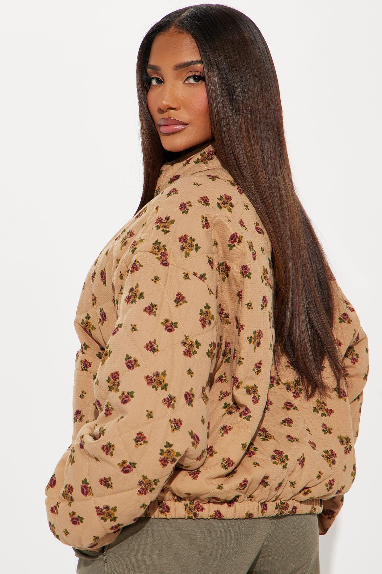 As Sweet As They Come Oversized Quilted Jacket - Stone Product Image