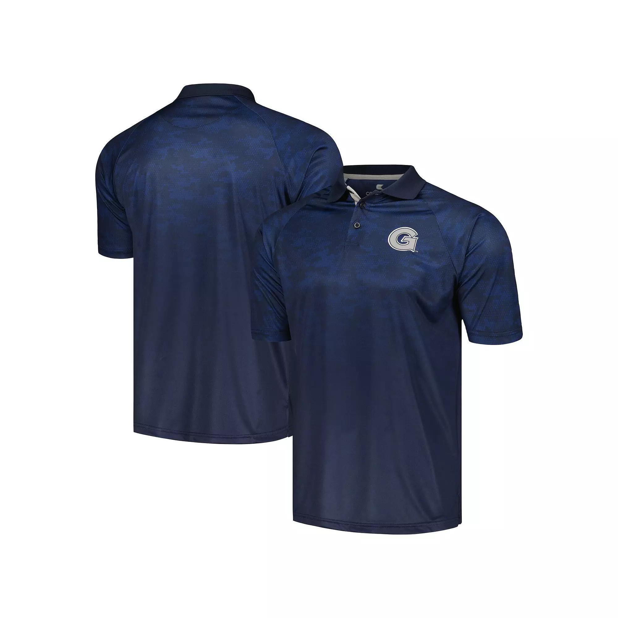 Men's Colosseum Navy Georgetown Hoyas Honeycomb Raglan Polo, Size: XL, Grg Blue Product Image