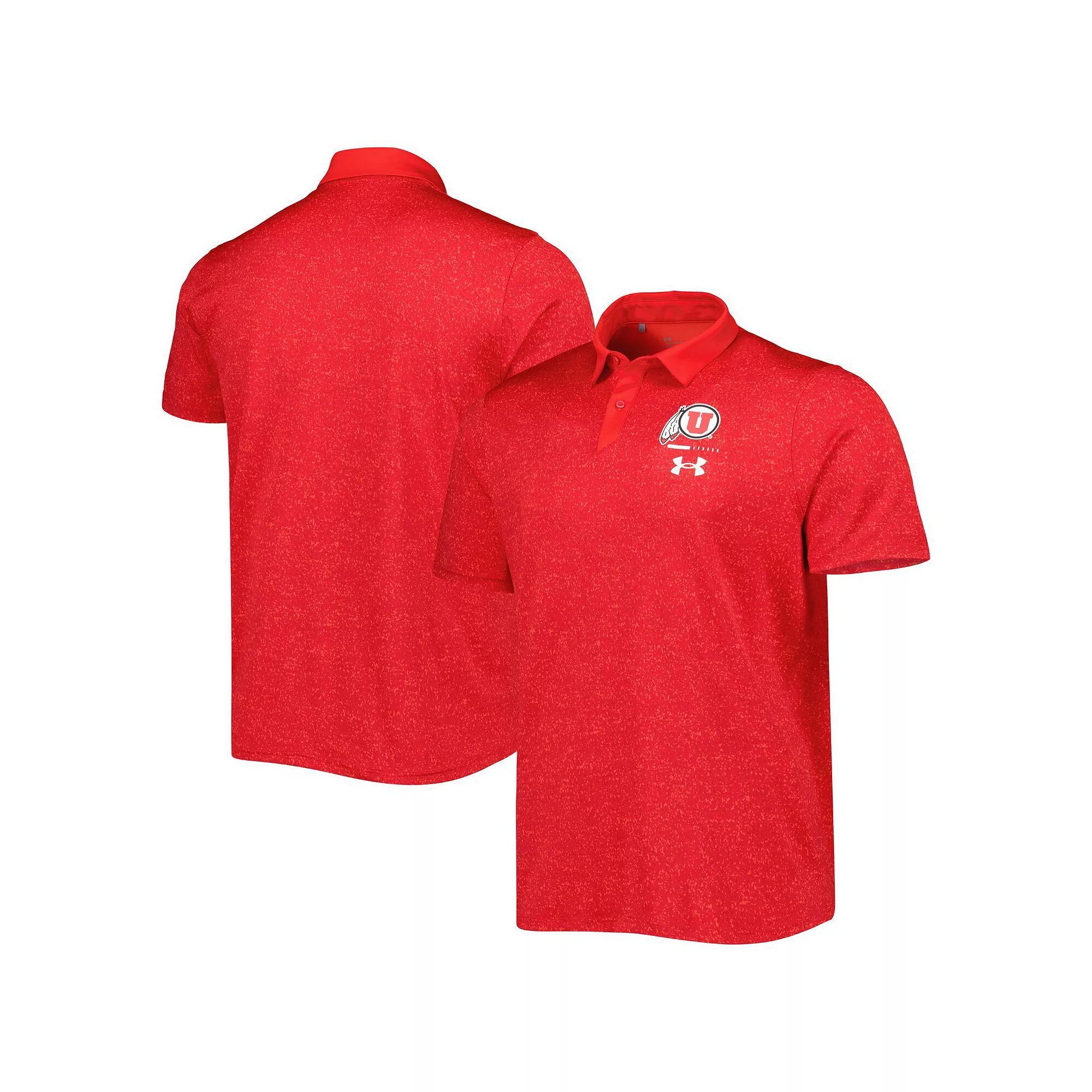 Men's Under Armour Red Utah Utes Static Performance Polo, Size: Large, Ute Red Product Image