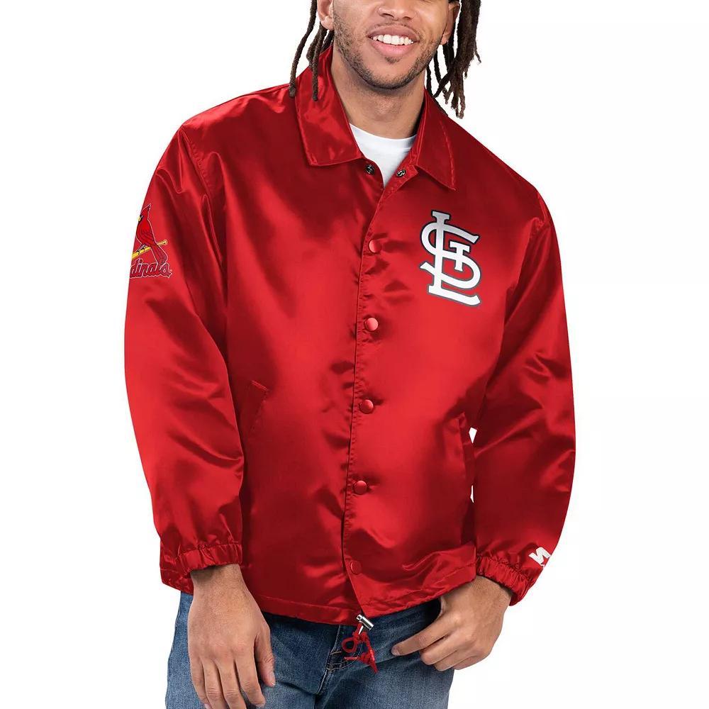 Men's Starter Royal New York Mets Option Route Satin Full-Snap Jacket, Size: Large, Blue Product Image