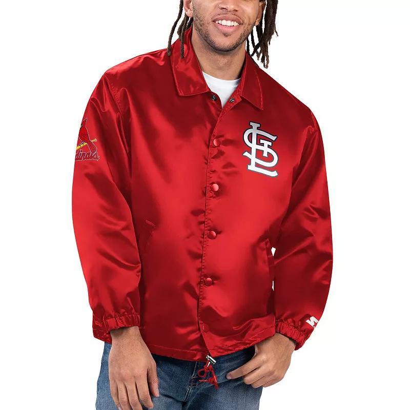 Men's Starter Royal New York Mets Option Route Satin Full-Snap Jacket, Size: Large, Blue Product Image