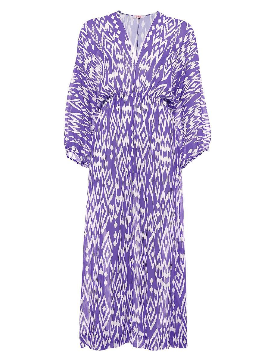 Womens Sky Ikat-Inspired Silk Maxi Dress Product Image