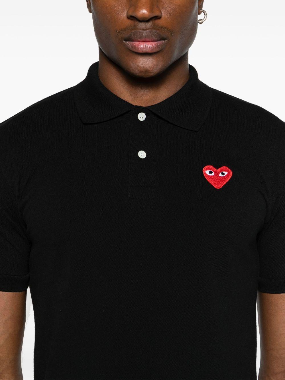 heart-patch piqué polo shirt Product Image