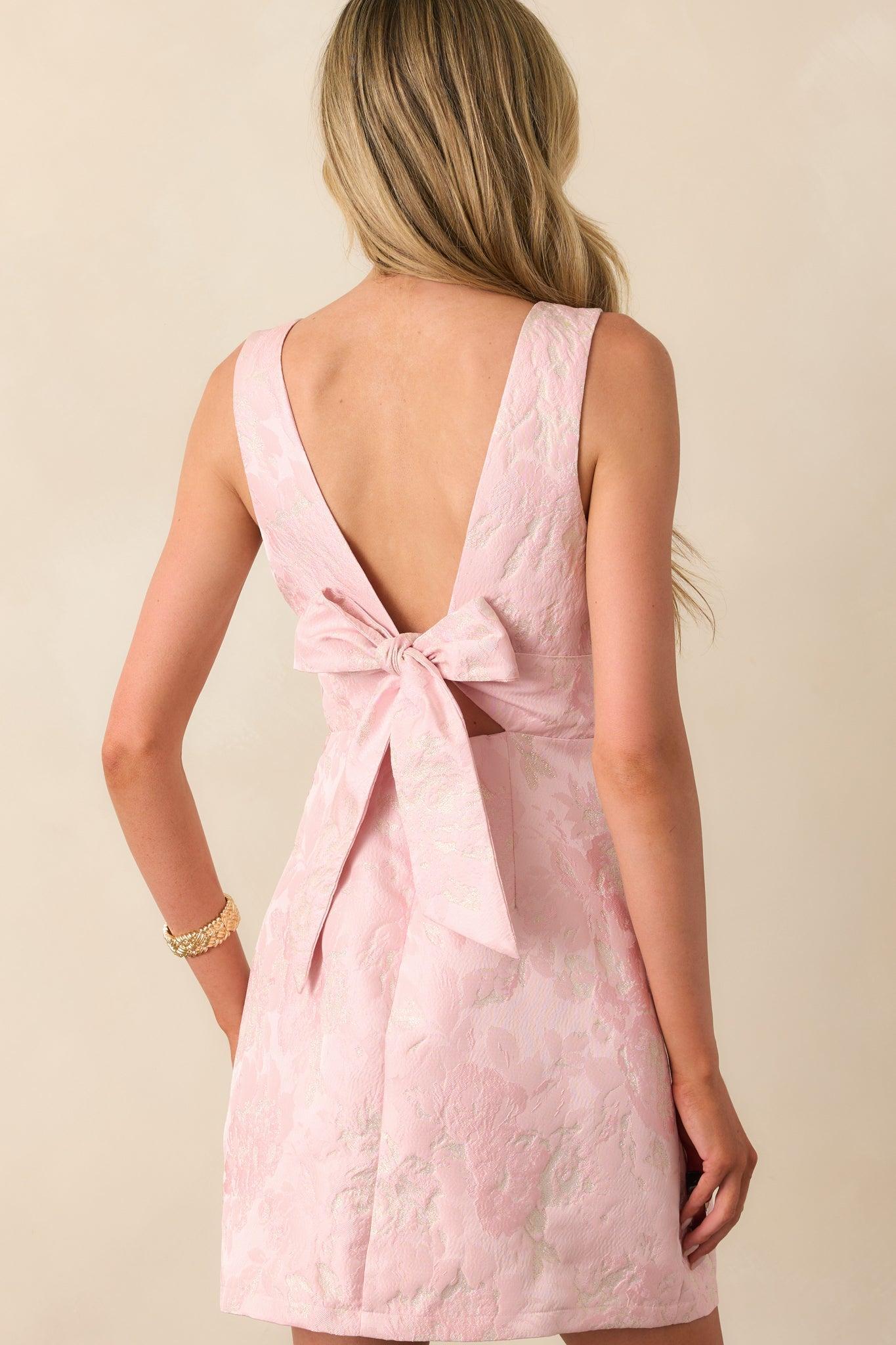 Daily Delight Light Pink Floral Jacquard Mini Dress Product Image