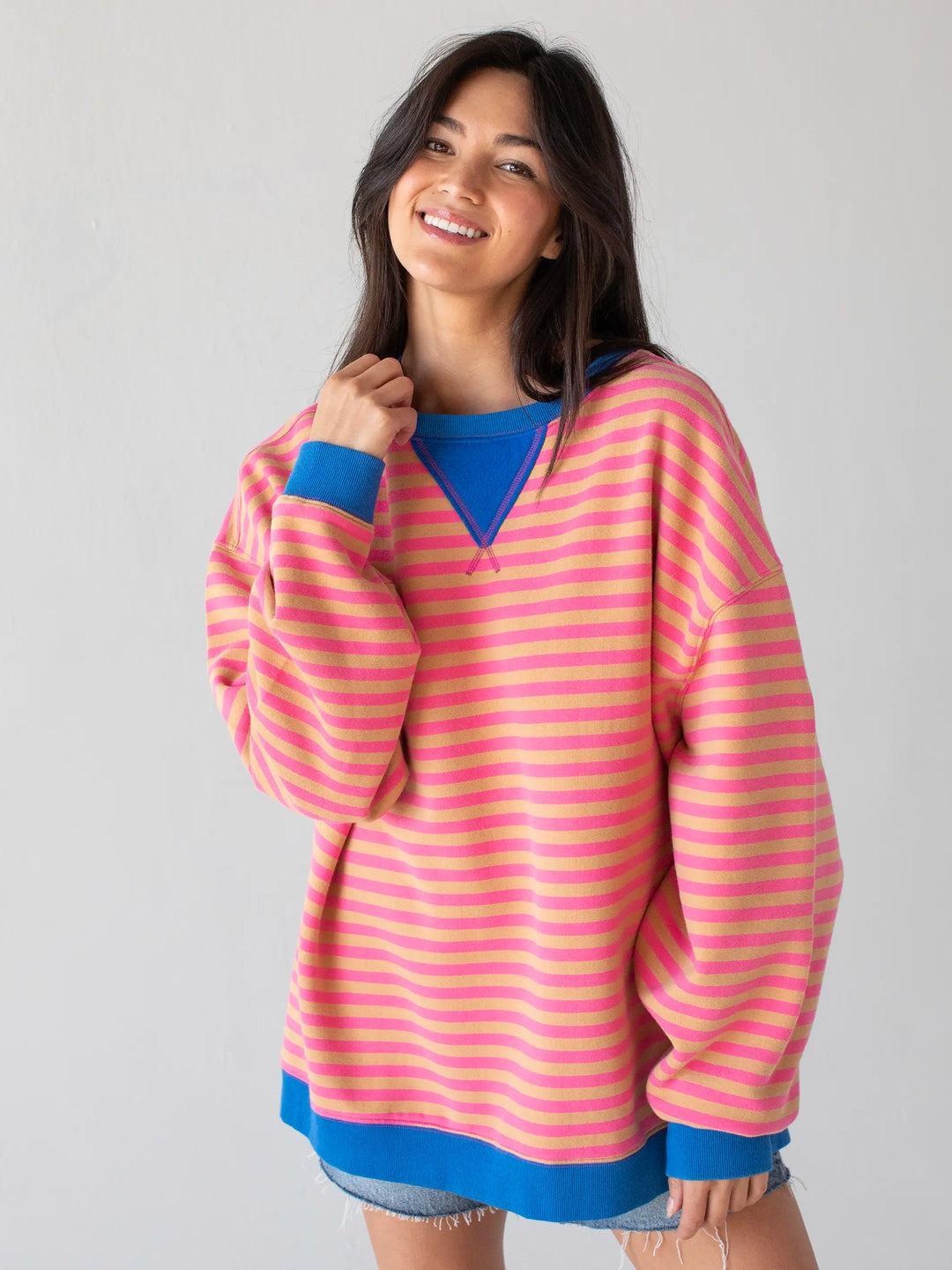 Oversized Striped Crewneck Product Image