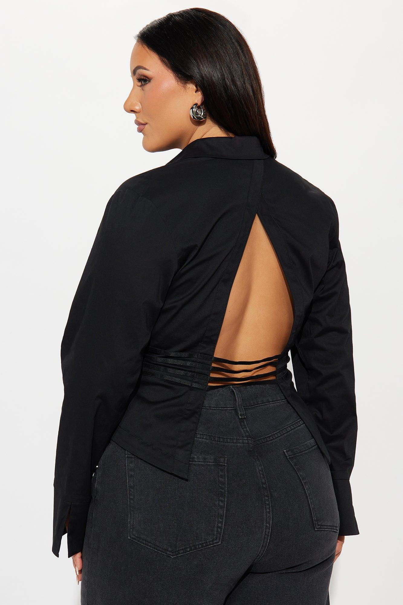 One Of A Kind Poplin Blouse - Black Product Image