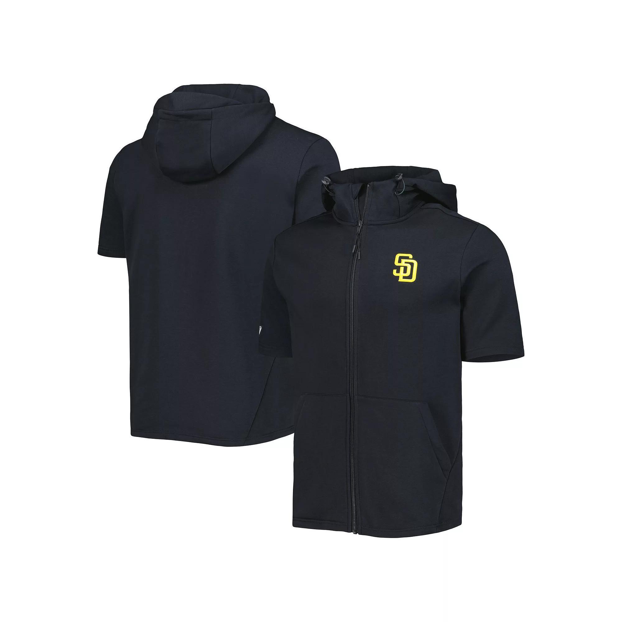 Men's Levelwear Black San Diego Padres Recruit Full-Zip Short Sleeve Hoodie, Size: 3XL Product Image
