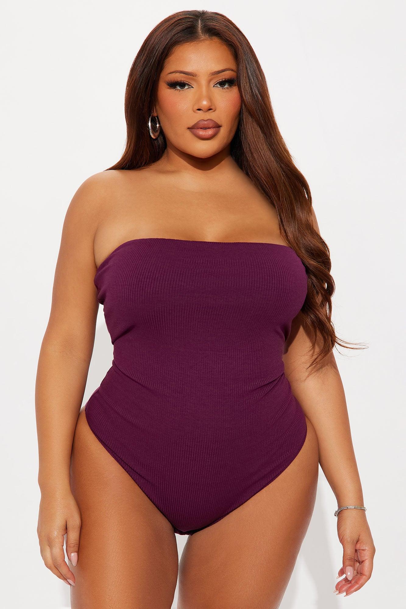 Demi Double Lined Tube Bodysuit - Plum Female Product Image