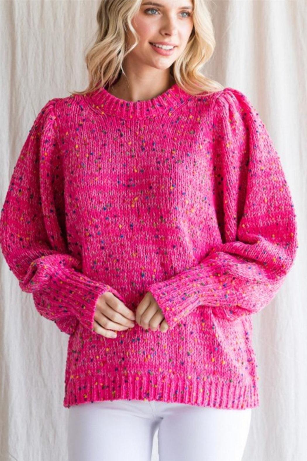 Hot Pink Confetti Sweater Product Image