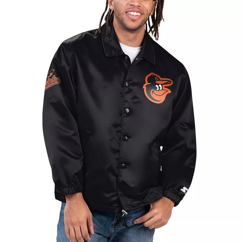 Men's Starter Royal New York Mets Option Route Satin Full-Snap Jacket, Size: Large, Blue Product Image