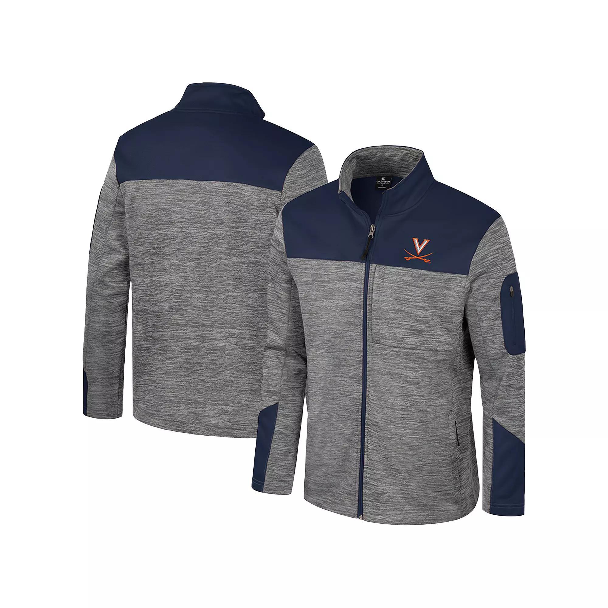 Men's Colosseum  Gray/Navy Virginia Cavaliers Guard Full-Zip Jacket, Size: XL, Grey Product Image