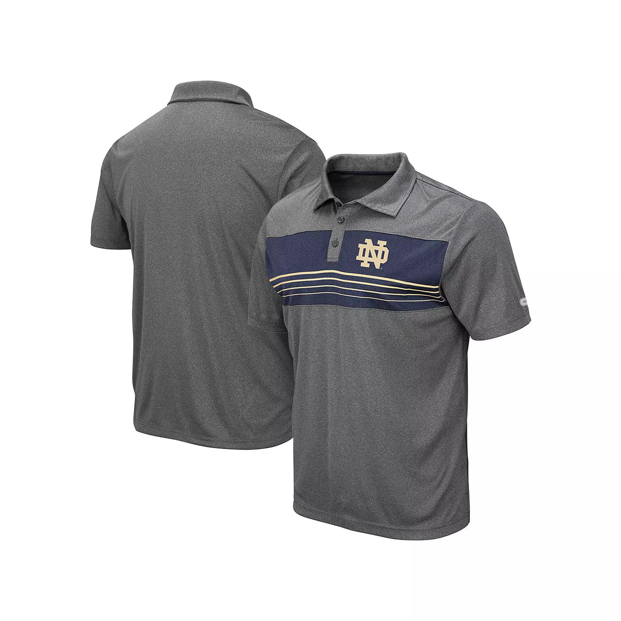 Men's Colosseum Heathered Charcoal Notre Dame Fighting Irish Team Smithers Polo, Size: Small Product Image