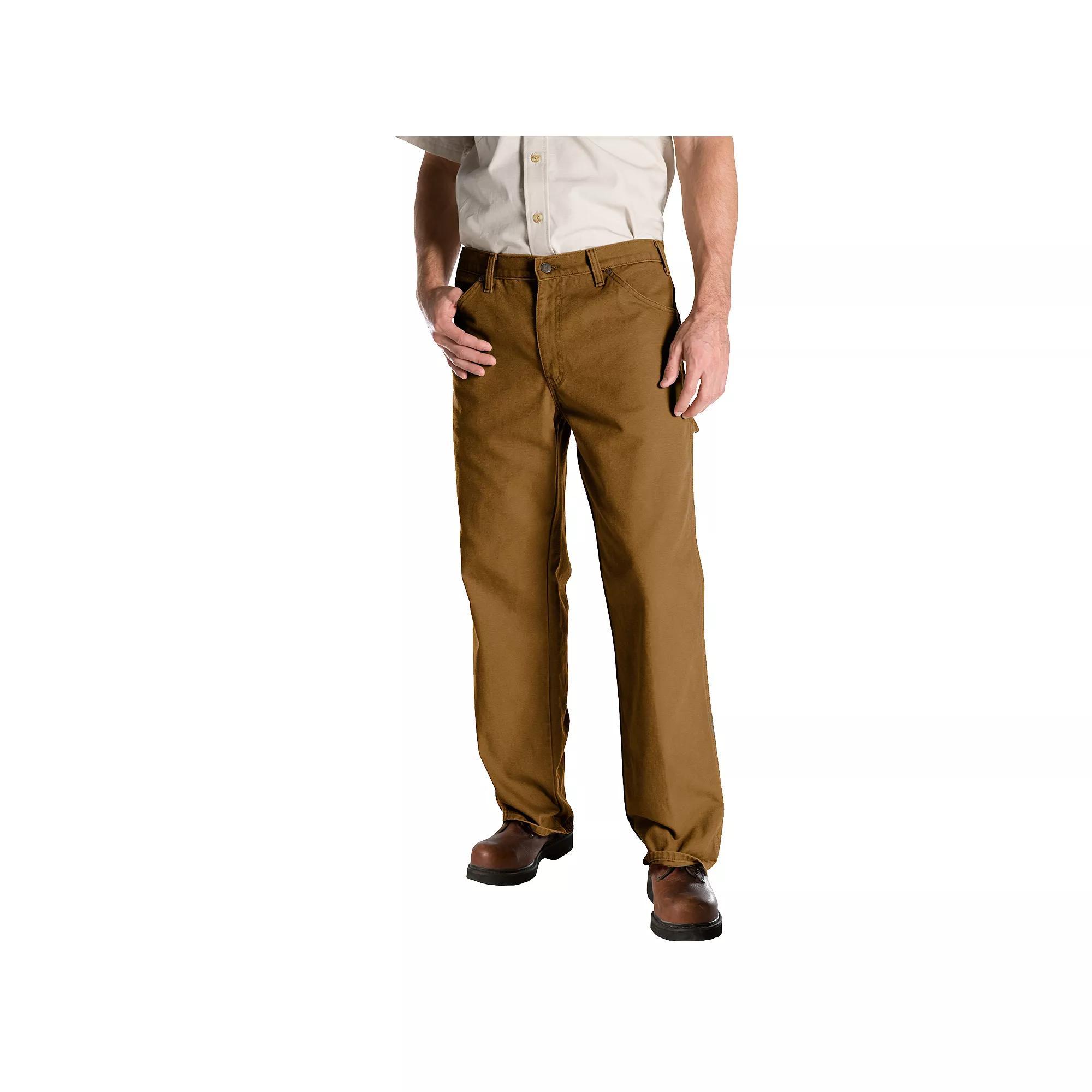 Men's Dickies Relaxed Fit Duck Canvas Carpenter Pants, Size: 32X30, Rinsed Brown Duck Product Image