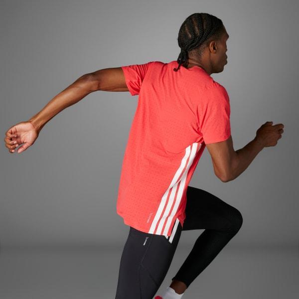 adidas Adizero Running Tee Semi Lucid Red XL Mens Product Image
