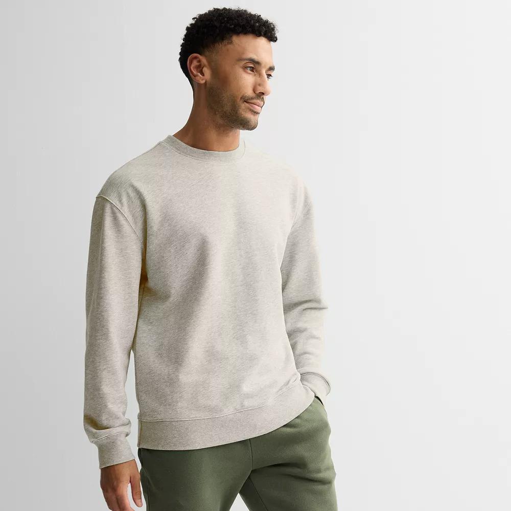 Men's Tek Gear® Weekend French Terry Crewneck Sweatshirt, Size: XXL, Light Fossil Grey Product Image