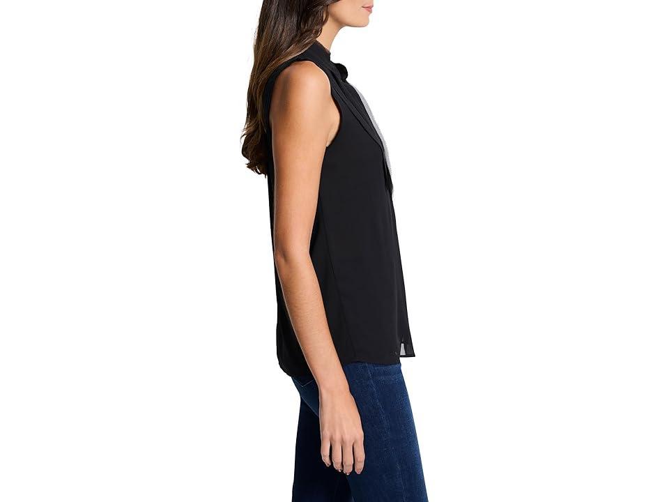 NIC+ZOE Falling Chiffon Tank Onyx) Women's Clothing Product Image