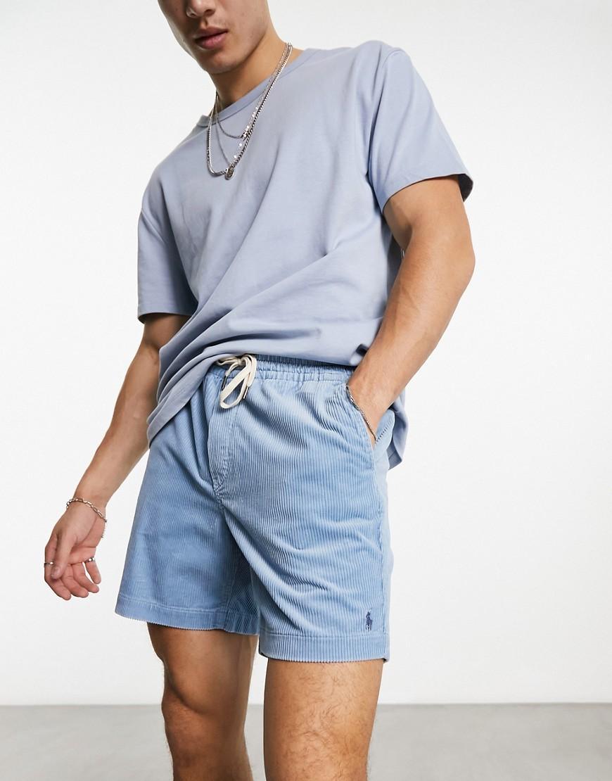 Polo Ralph Lauren Prepster flat front cord chino shorts classic oversized fit in light blue Product Image