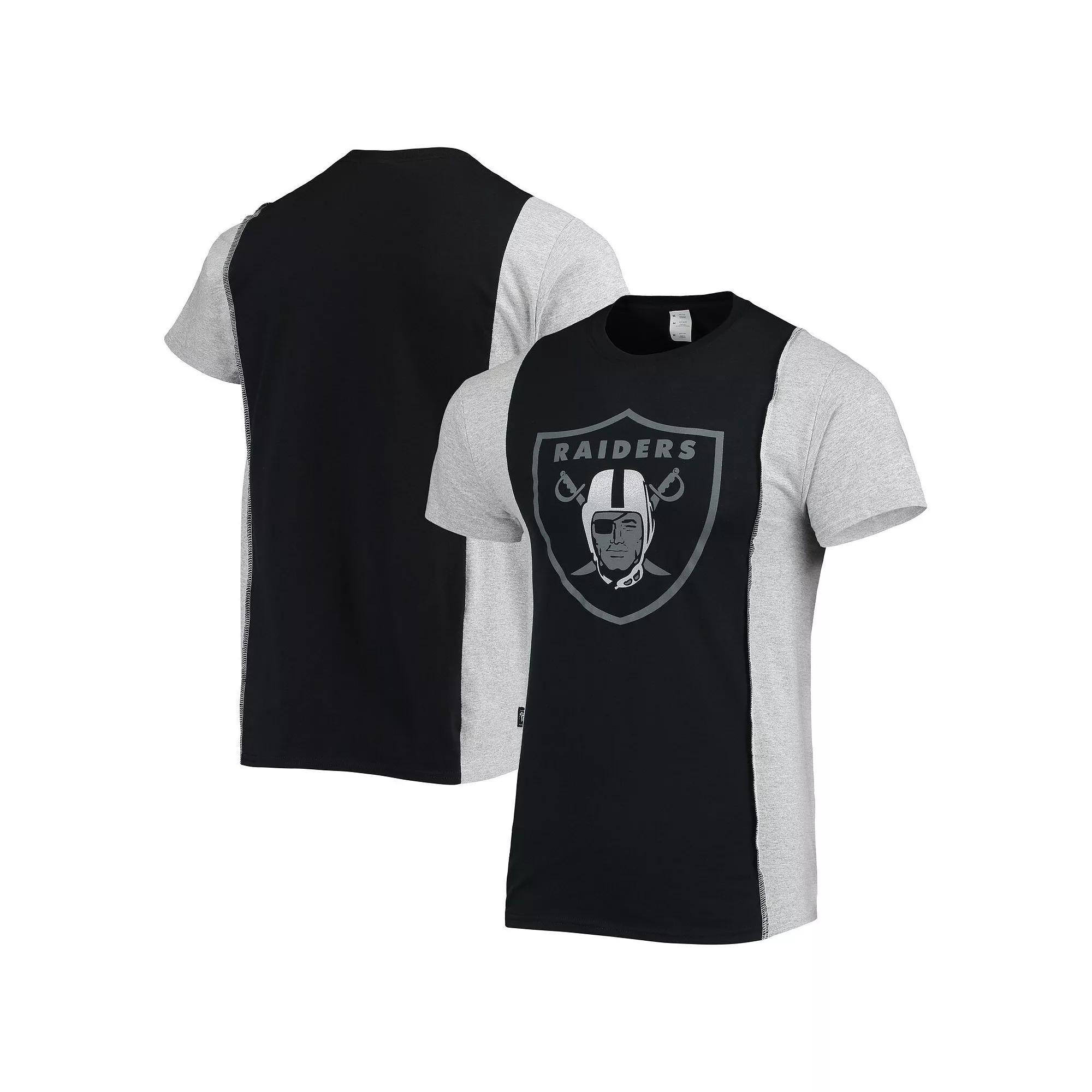 Men's Refried Apparel Black/Heathered Gray Las Vegas Raiders Sustainable Split T-Shirt, Size: Large, Lvr Black Product Image