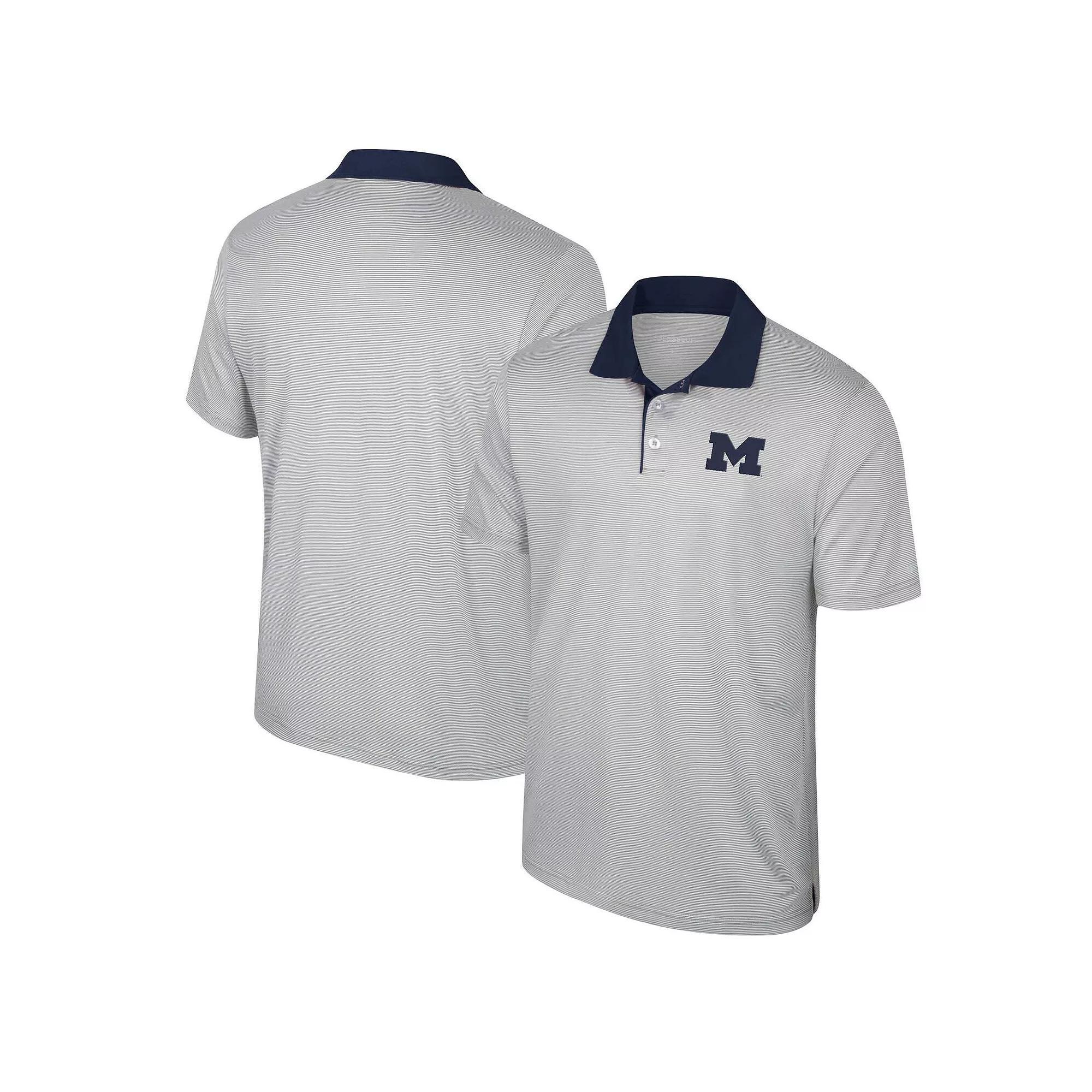 Mens Colosseum Gray Michigan State Spartans Big & Tall Tuck Striped Polo Product Image