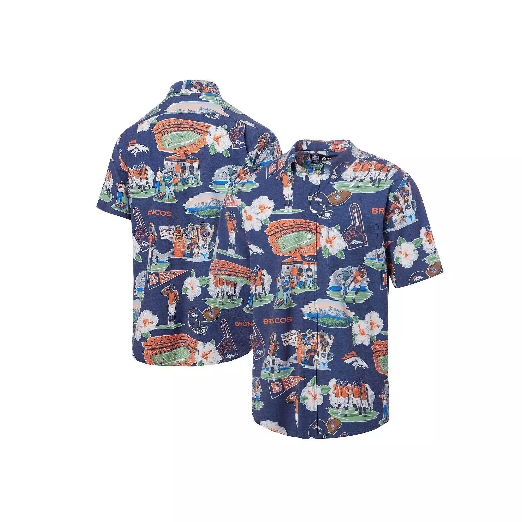 Men's Reyn Spooner Navy Denver Broncos Scenic Button-Down Shirt, Size: Large, Blue Product Image