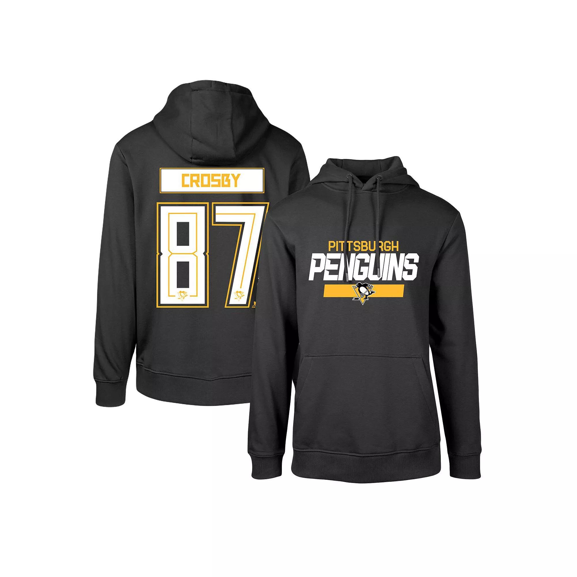 Men's Levelwear Sidney Crosby Black Pittsburgh Penguins Podium Name & Number Pullover Hoodie, Size: Small Product Image