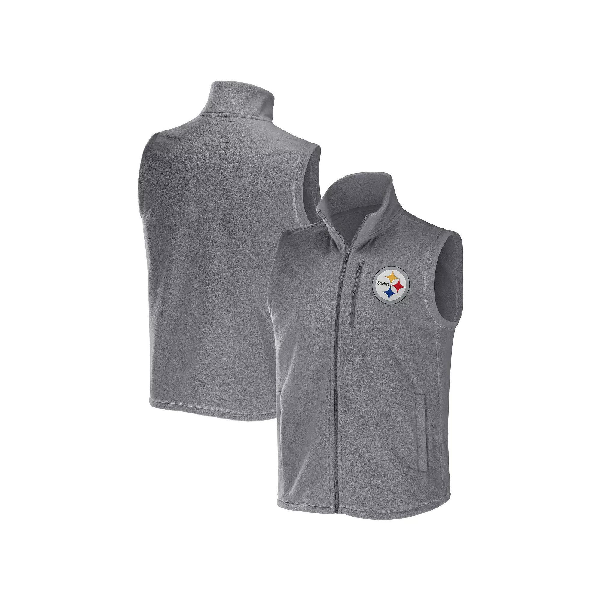 Men's NFL x Darius Rucker Collection by Fanatics Gray Los Angeles Chargers Polar Fleece Full-Zip Vest, Size: XL, Grey Product Image