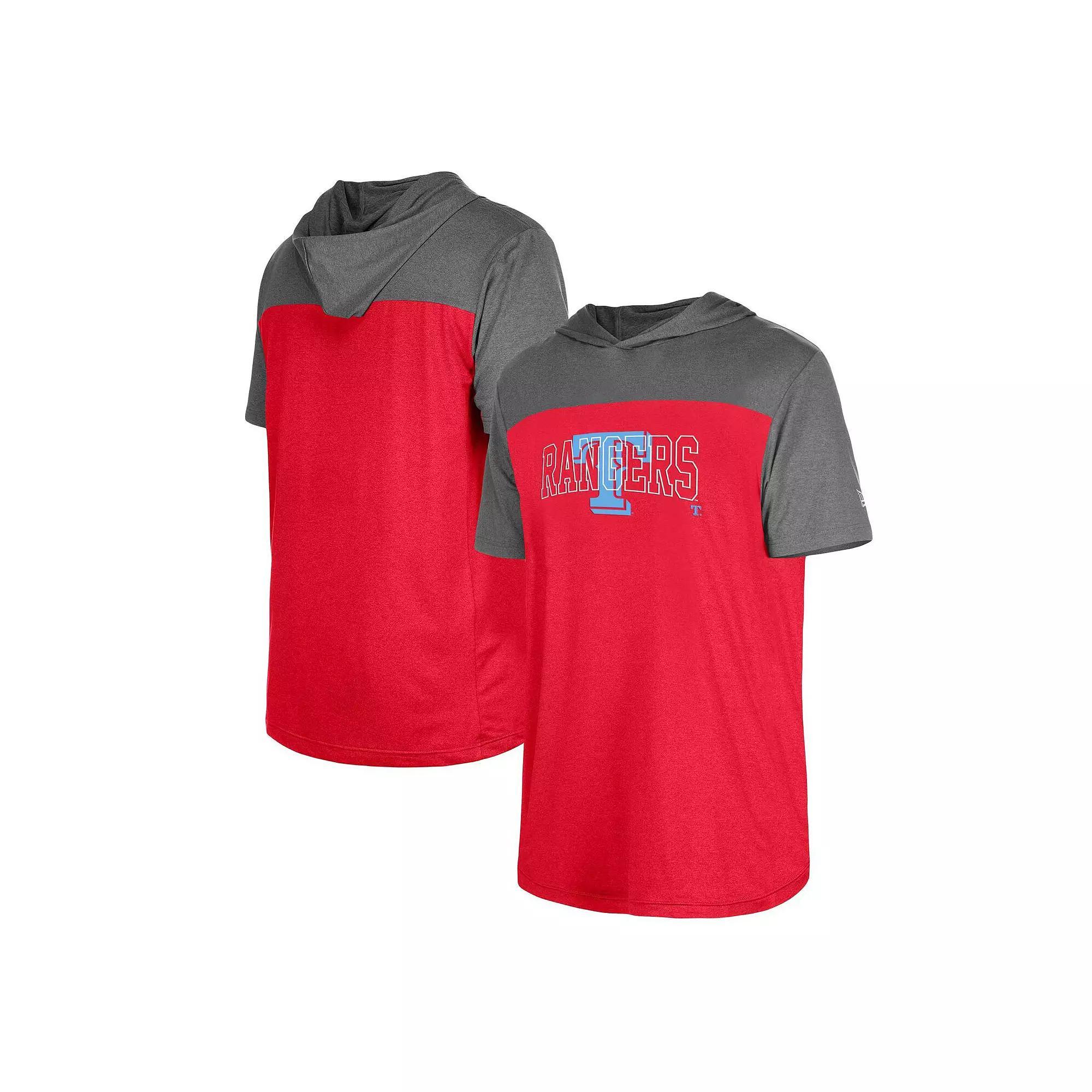 Men's New Era Red Texas Rangers Active Brushed Hoodie T-Shirt, Size: Large Product Image