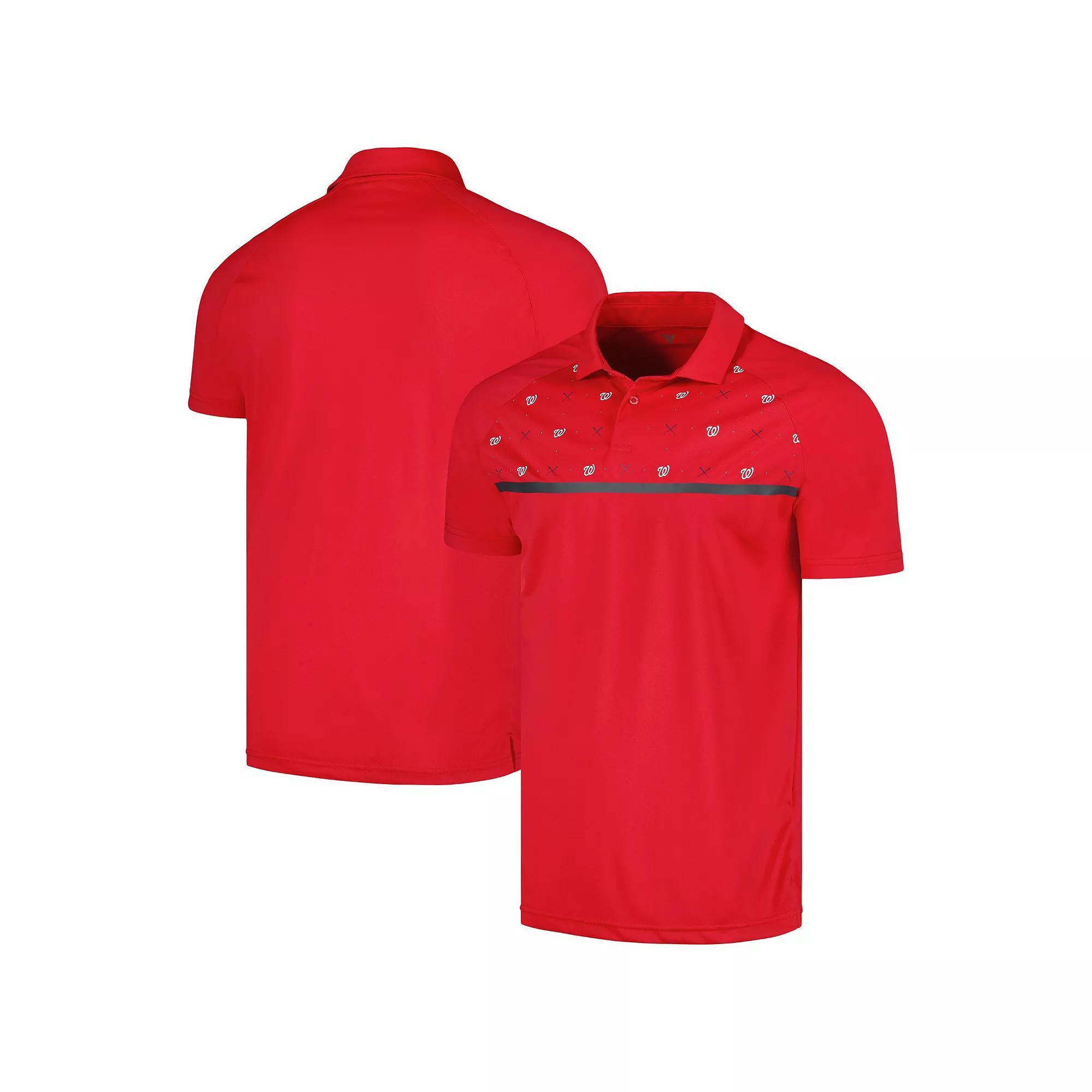 Men's Levelwear Red Washington Nationals Sector Batter Up Raglan Polo, Size: Medium Product Image