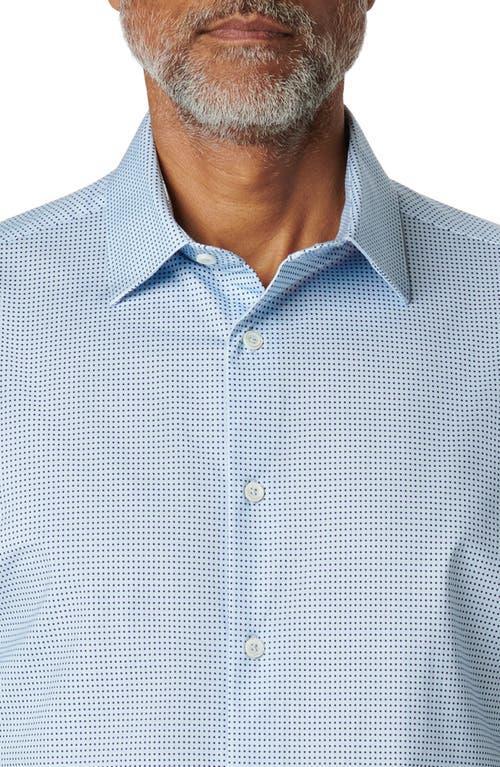 BUGATCHI Men's Ooohcotton Miles Pin Dot Cotton-blend Short-sleeve Shirt In Sky Product Image