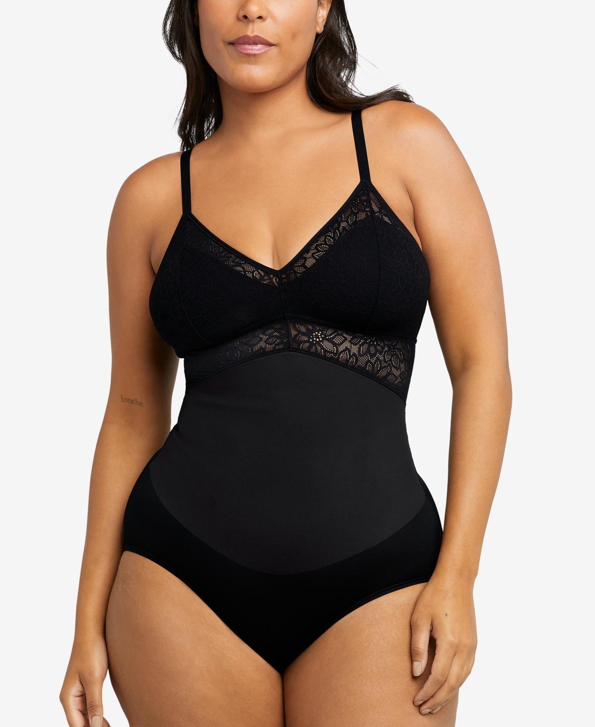 Women's Maidenform® Tame Your Tummy Firm Control Shapewear Lace Bodysuit DMS097, Size: Medium, Sandshell Product Image