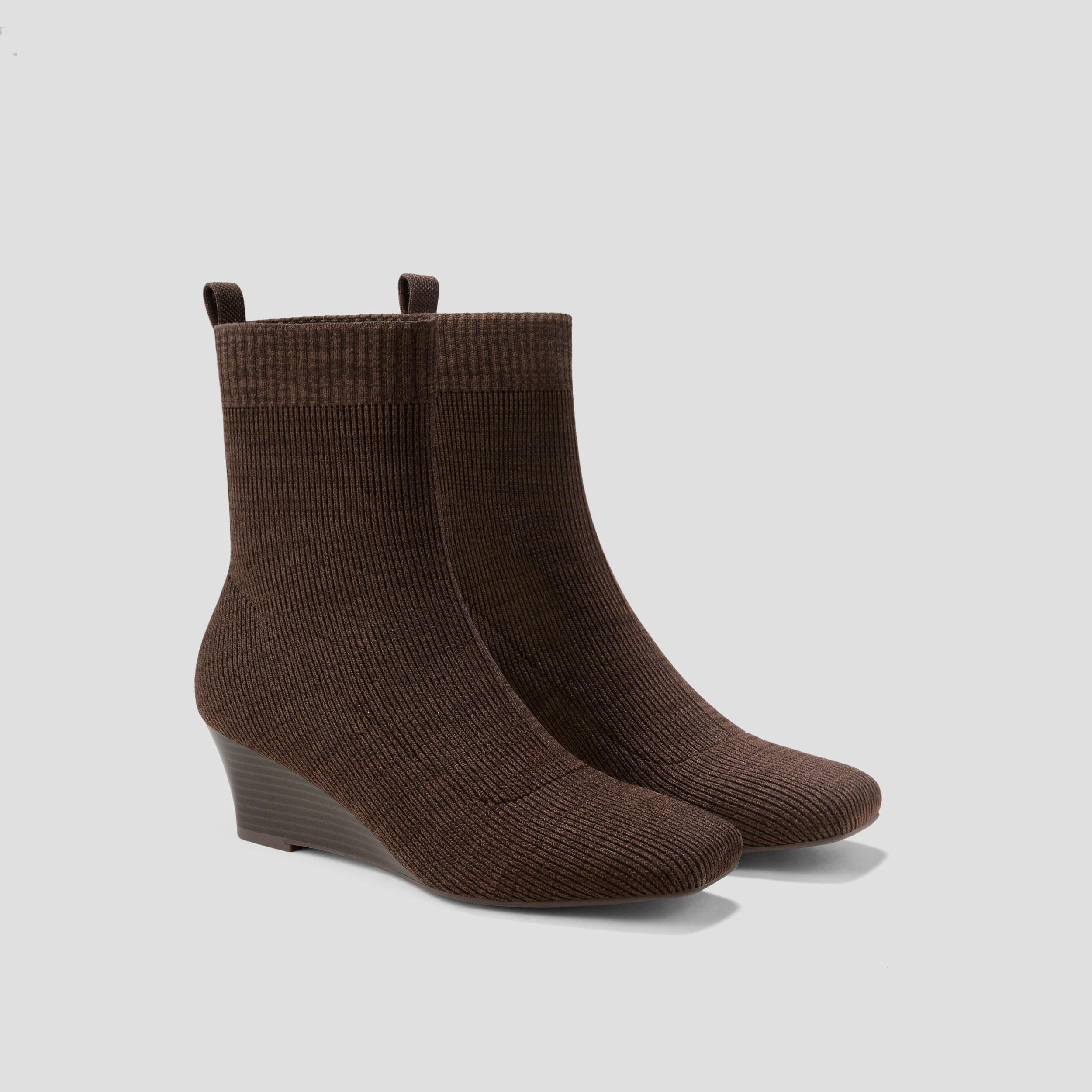 Square-Toe Water-Repellent Heeled Boots (Rafaella) Product Image