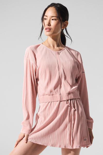 Cropped Micro Plisse Jacket - Pink Quartz Product Image