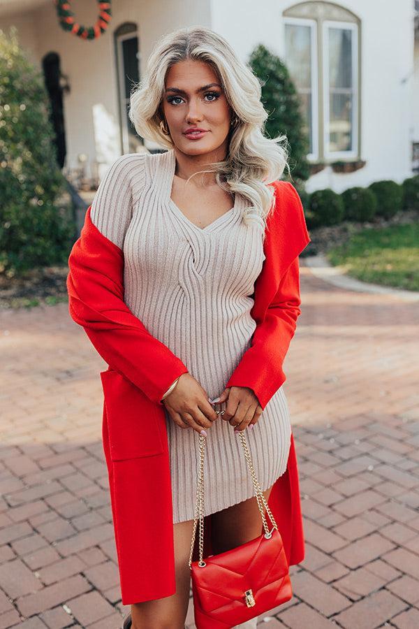 The One And Only Sweater Dress In Iced Latte Product Image