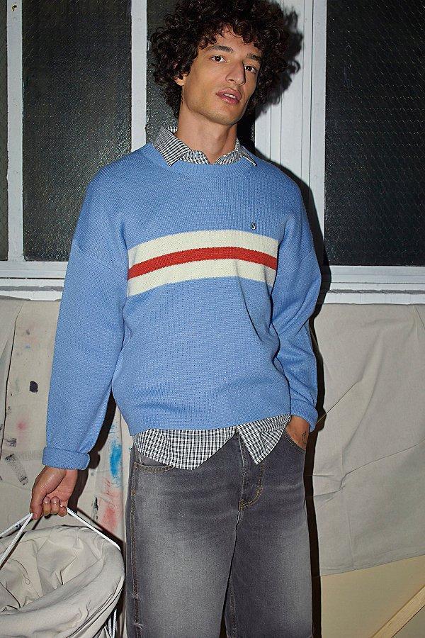 Urban Outfitters UO Shimmer Stripe Crew Neck Sweater Mens at Urban Outfitters Product Image