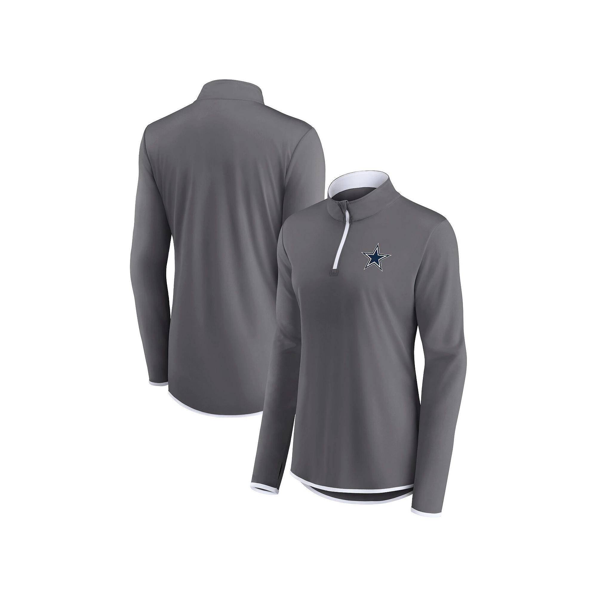 Women's Fanatics Branded  Gray Indianapolis Colts Corner Long Sleeve 1/4 Zip Top, Size: XS, Grey Product Image