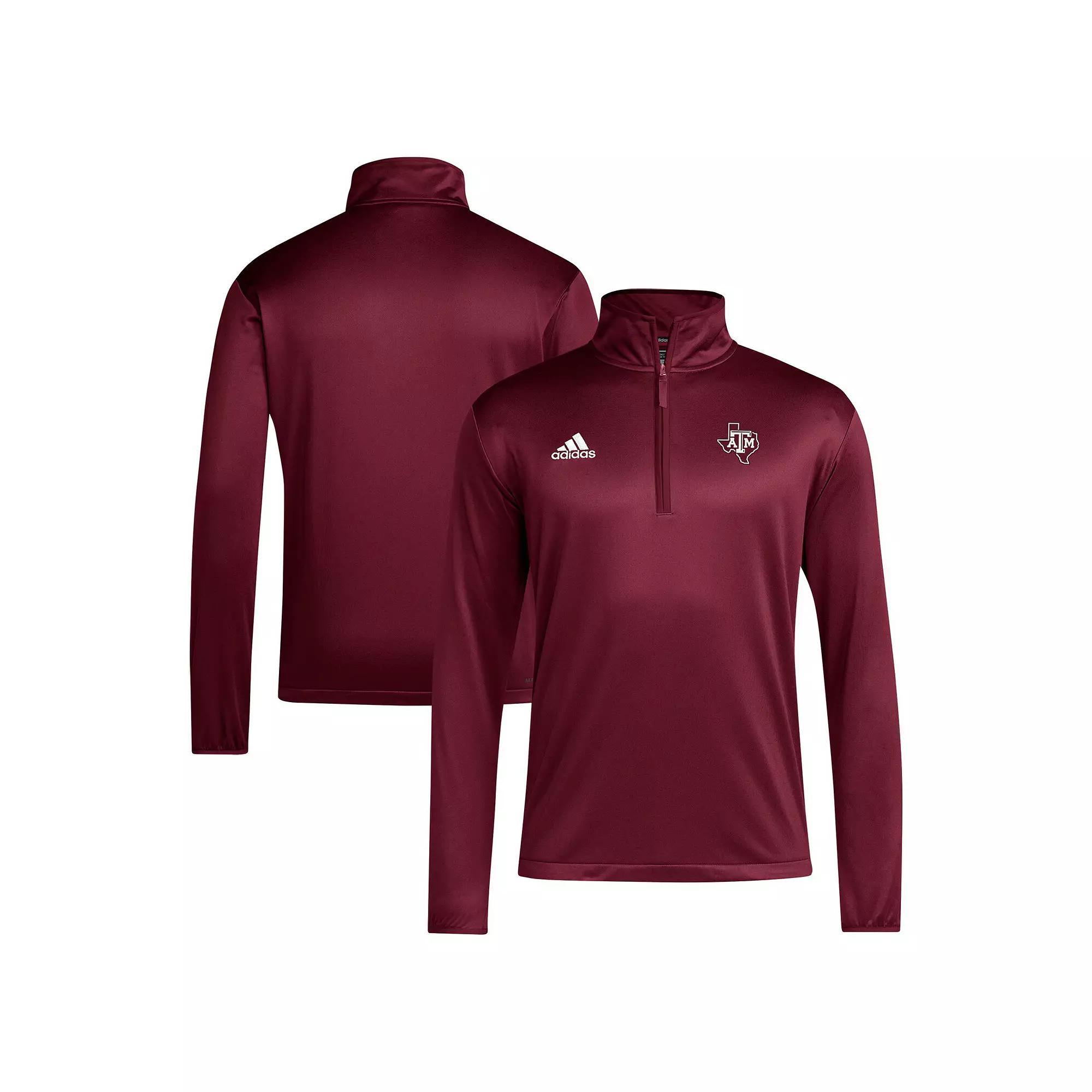 Men's adidas Maroon Texas A&M Aggies 2024 Coaches Sideline Quarter-Zip Top, Size: Small, Red Product Image