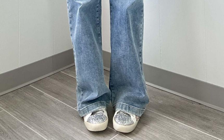High Waist Loose Straight Leg Cargo Jeans Product Image