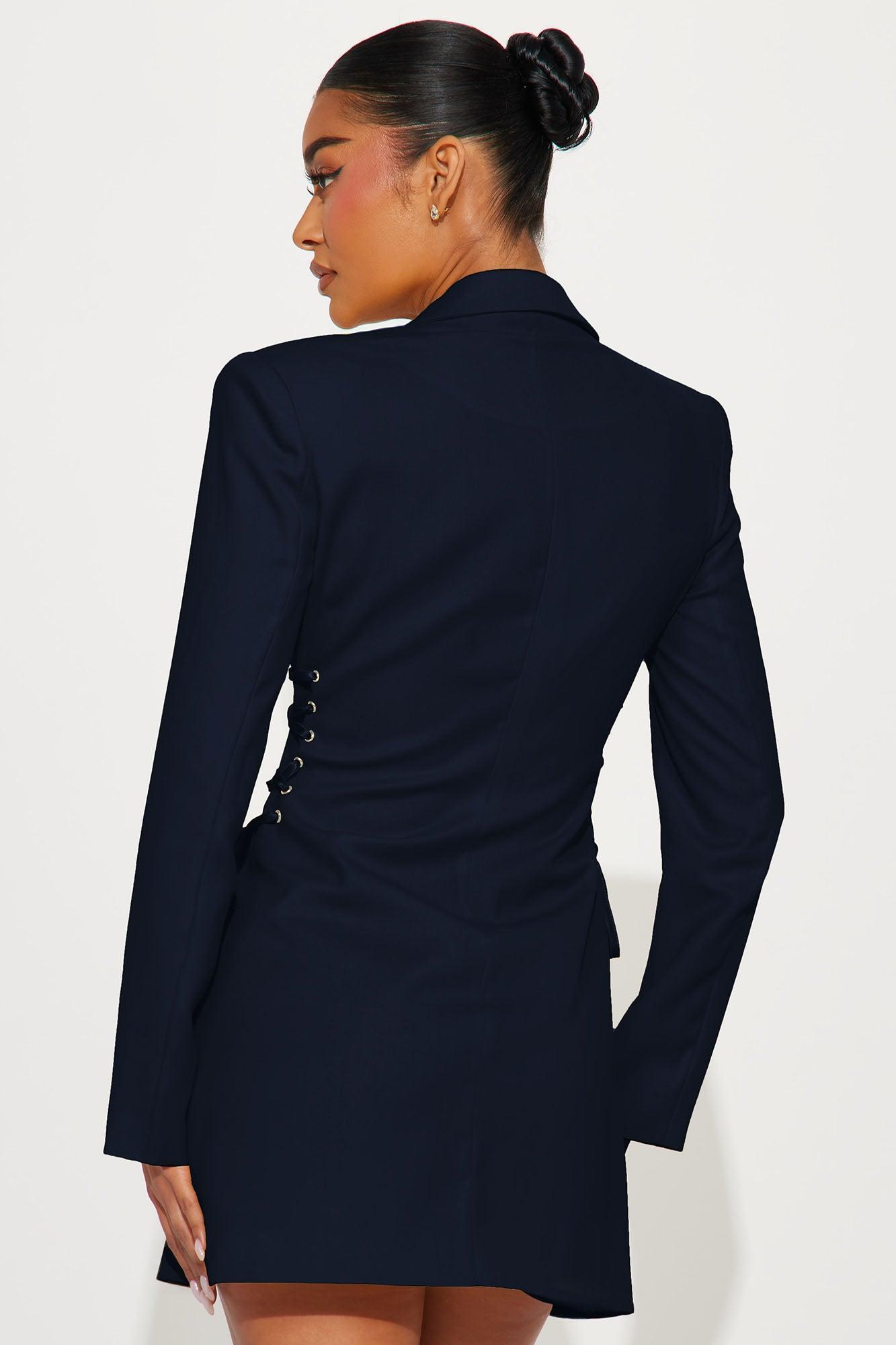 Jade Blazer Mini Dress - Navy Product Image