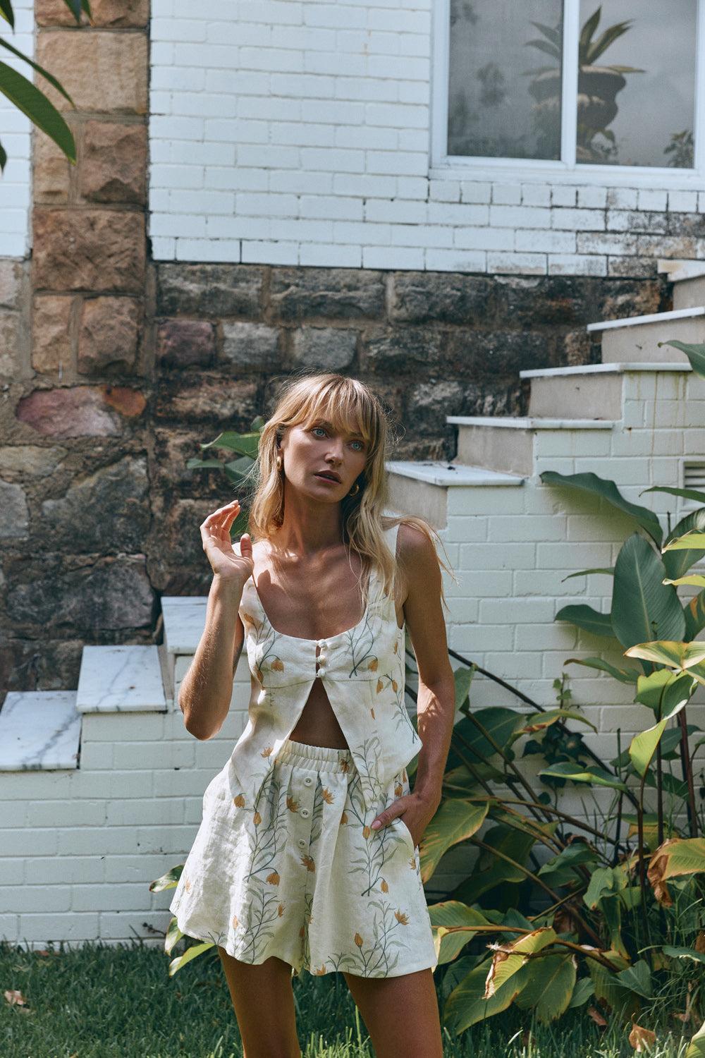 Eliza Linen Shorts Florette Product Image