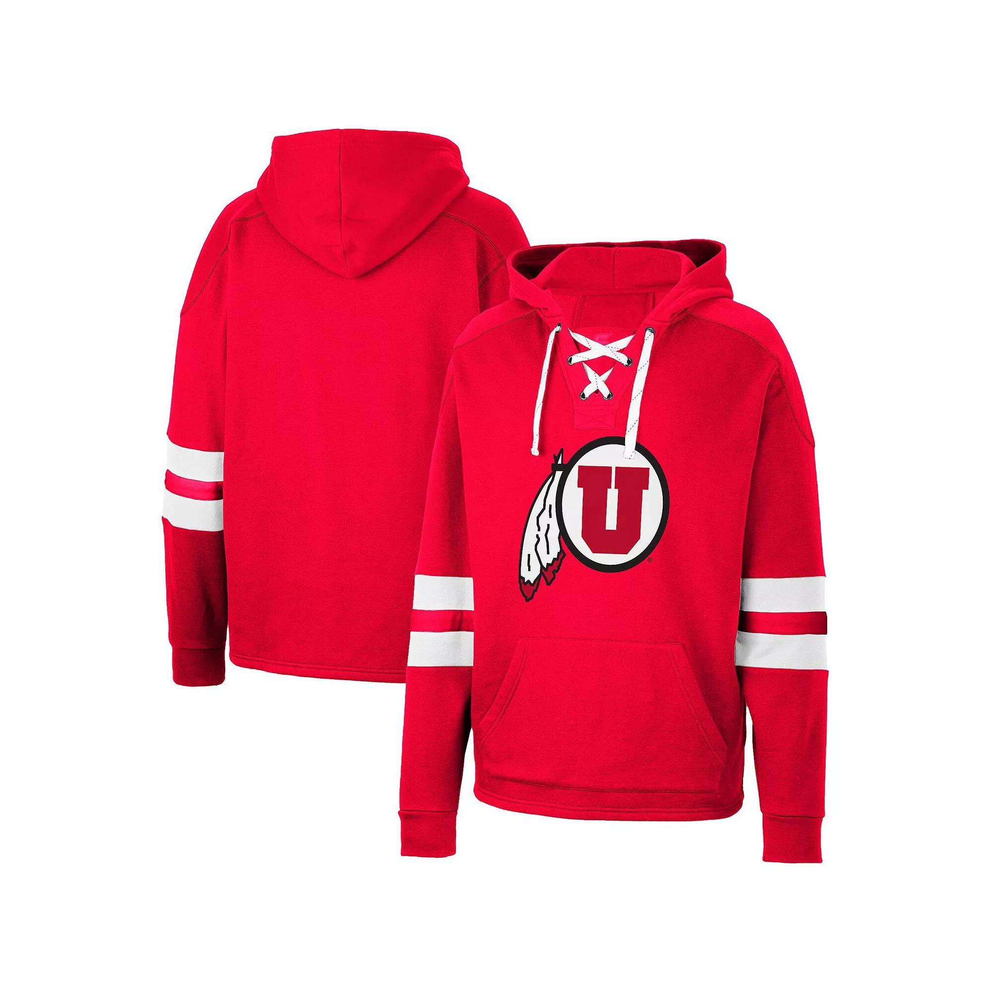 Men's Colosseum Red Utah Utes Lace-Up 4.0 Pullover Hoodie, Size: Medium, Ute Red Product Image