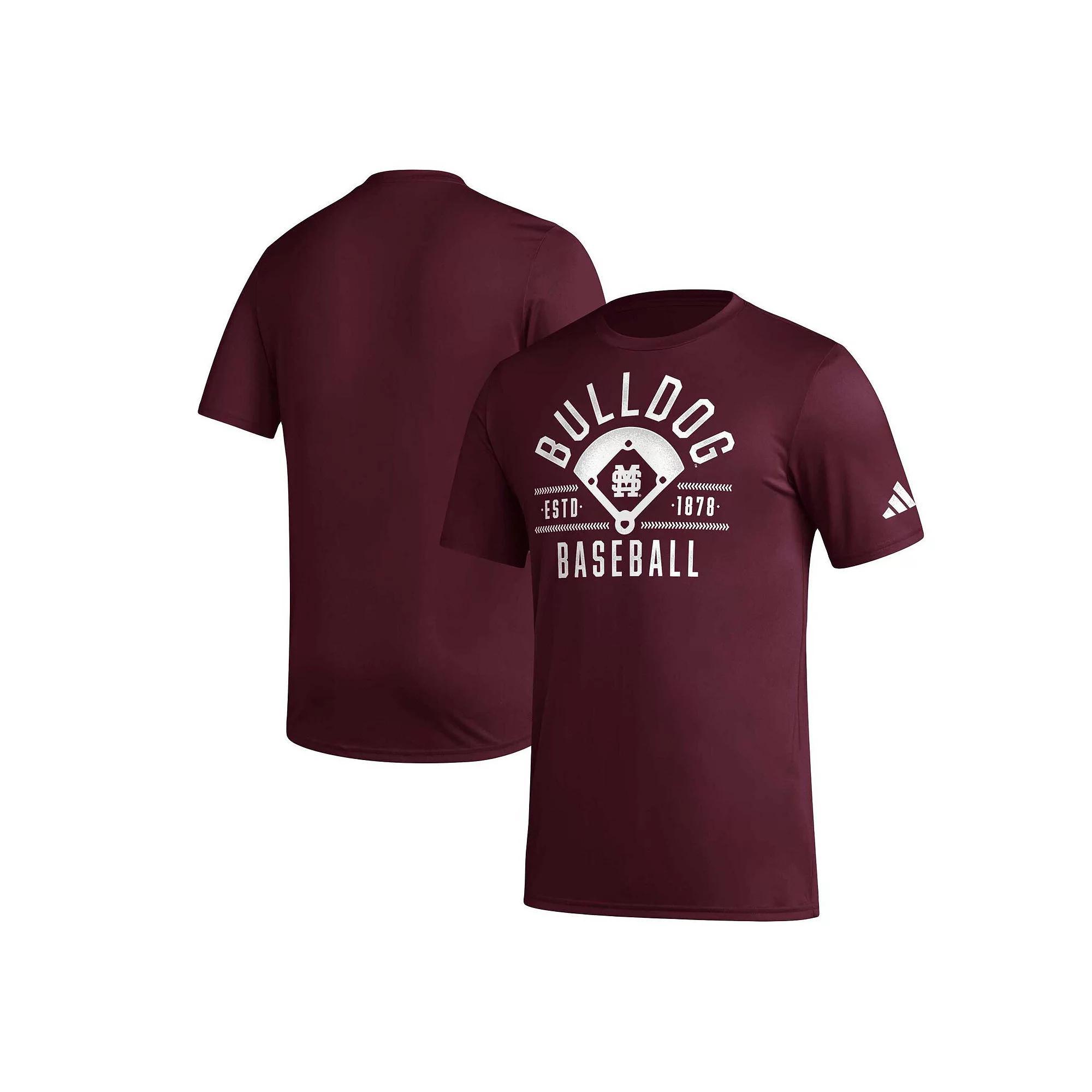 Men's adidas  Maroon Mississippi State Bulldogs Exit Velocity Baseball Pregame AEROREADY T-Shirt, Size: XL, Mst Red Product Image
