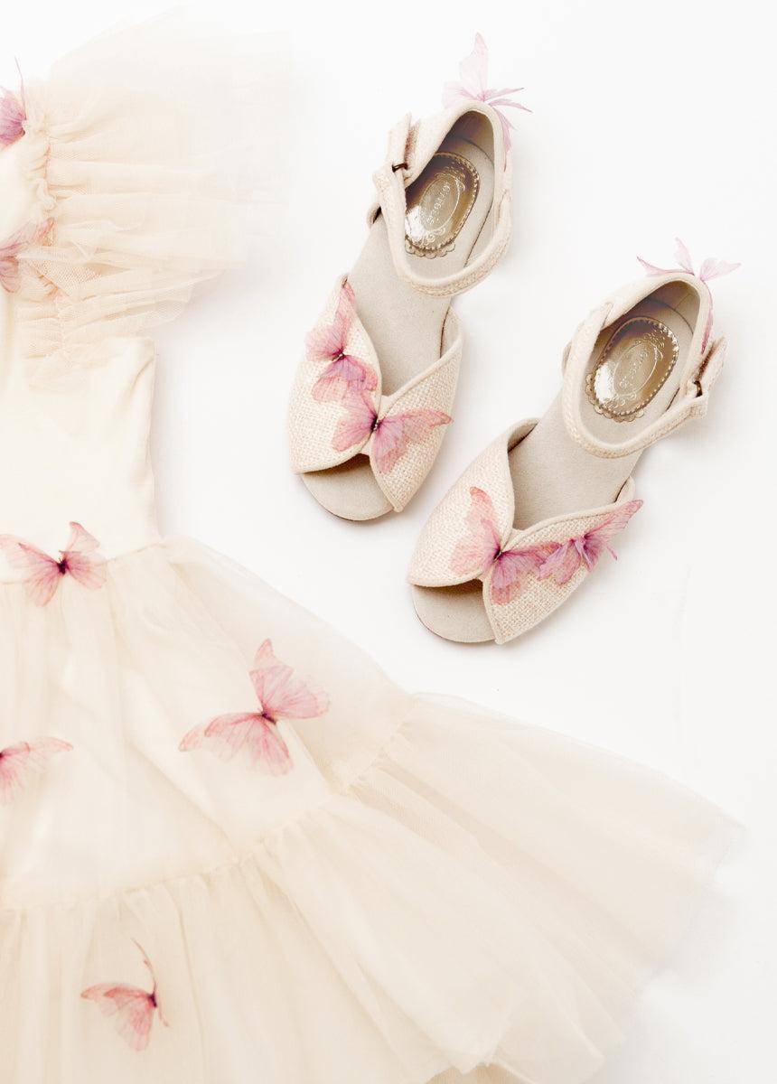 Mercedes Peep Toe Flats in Pale Blue Girls Product Image