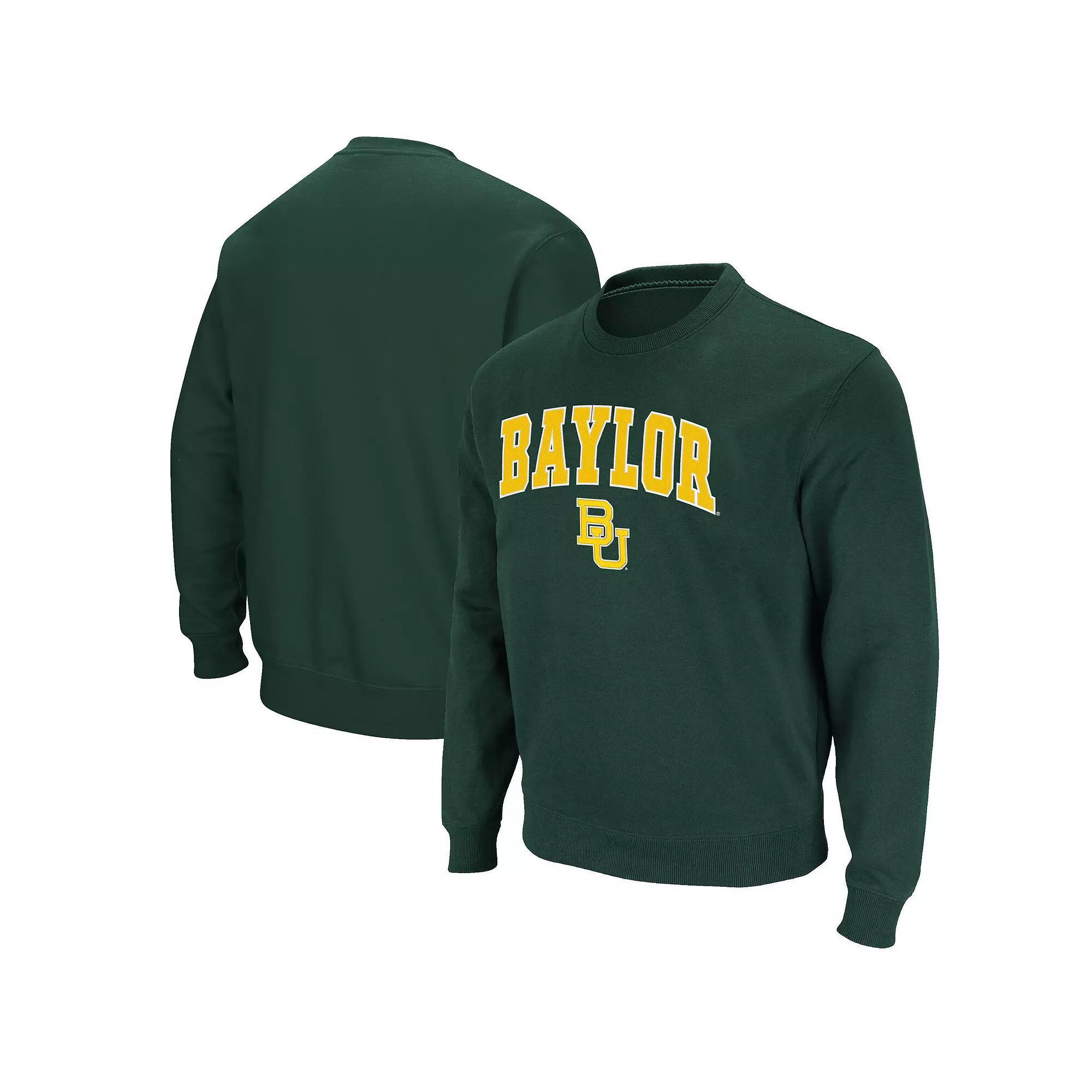 Mens Colosseum Green Baylor Bears Arch & Logo Pullover Sweatshirt Product Image