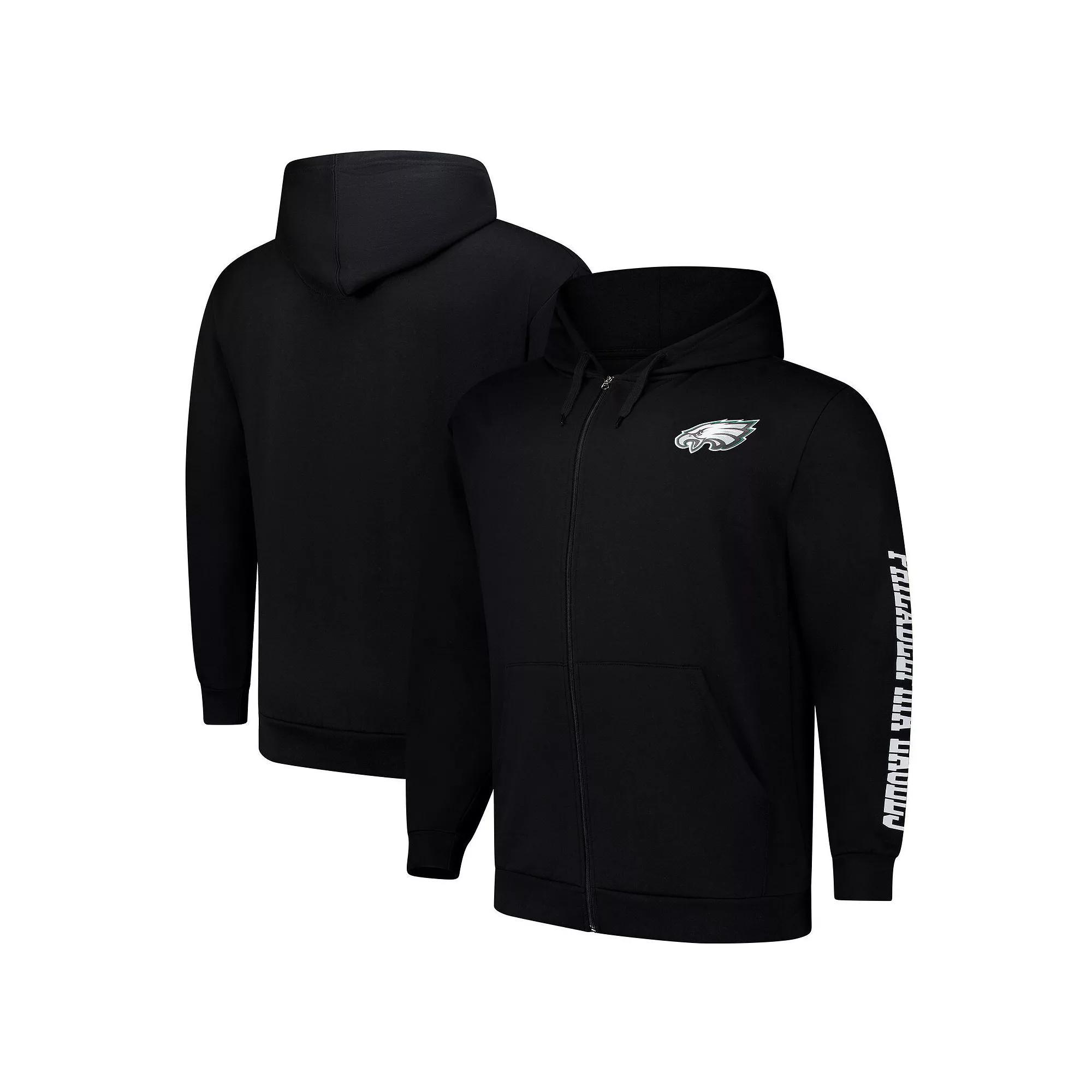 Men's Fanatics  Black Philadelphia Eagles Big & Tall Full-Zip Hoodie, Size: 2XB Product Image