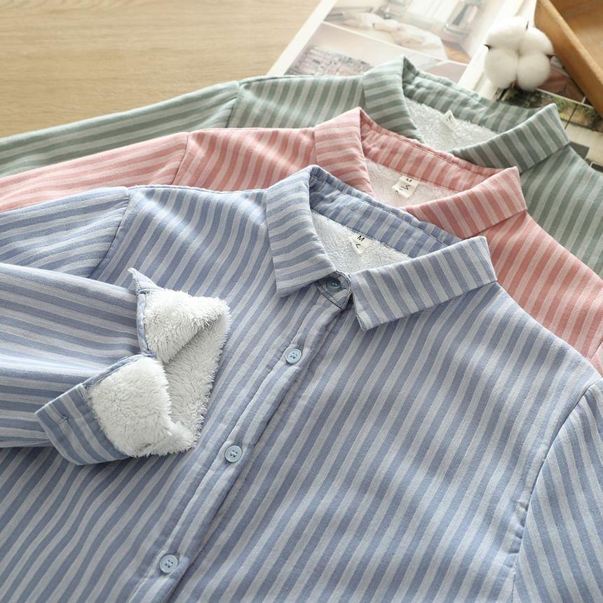 Long-Sleeve Striped Shirt Product Image